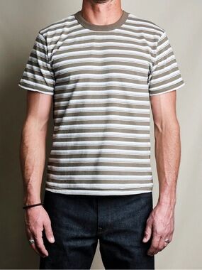 Freenote Cloth speed tee olive stripe Men’s medium